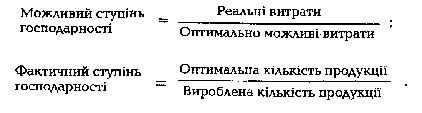 Показники ступеня раціональності (господарності)