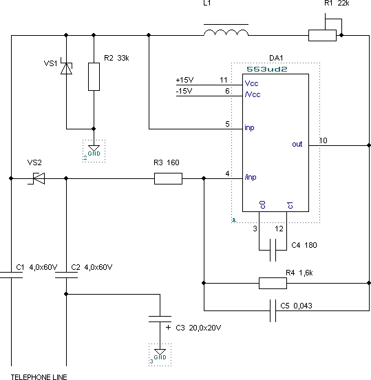 Схема усилителя для модема.