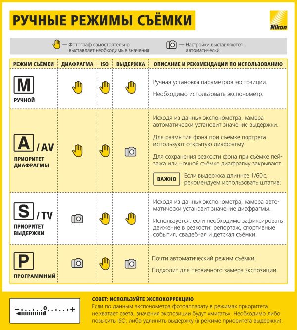 Шпаргалка начинающему фотографу Nikon